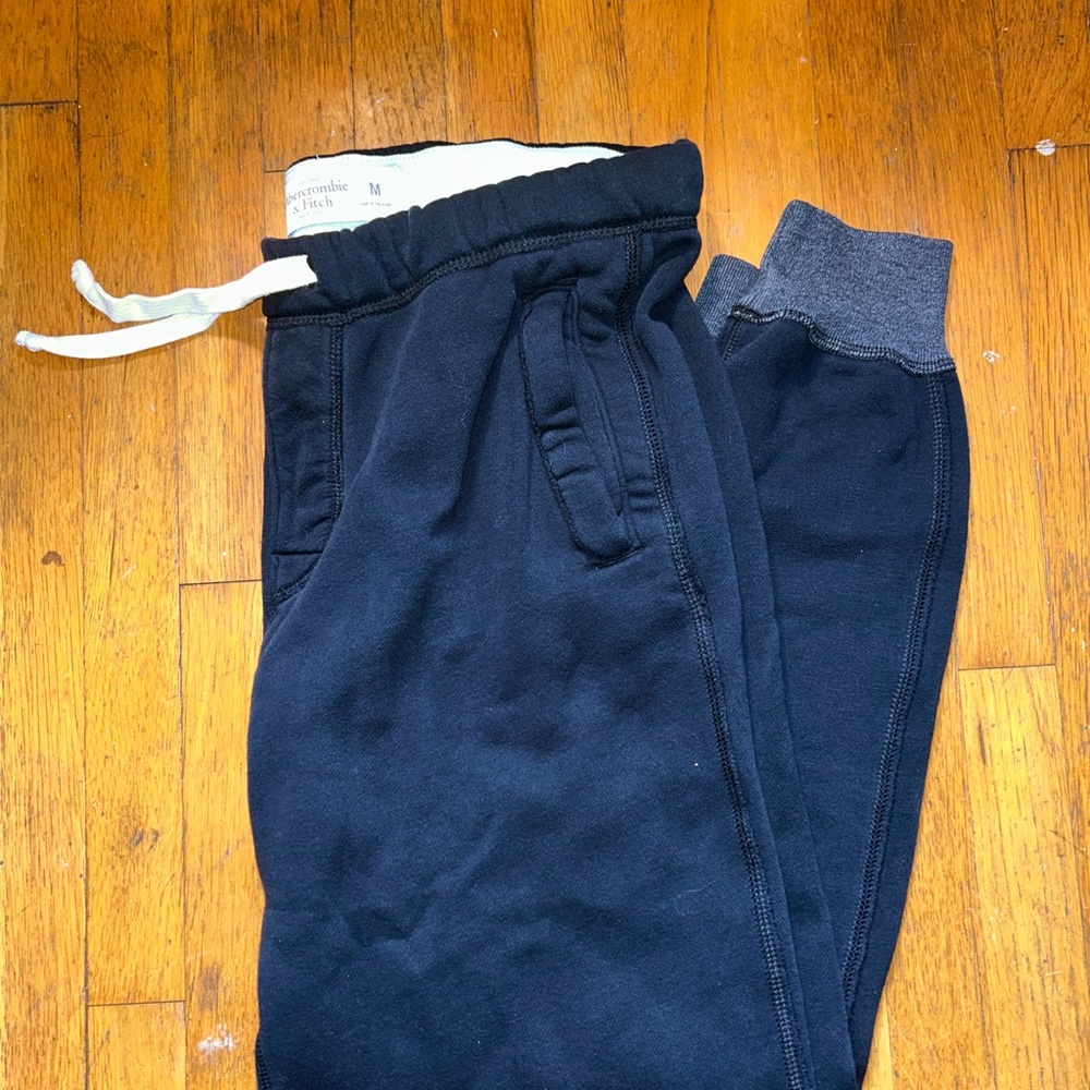 Abercrombie & Fitch Blue Joggers with Elastic Cuffs